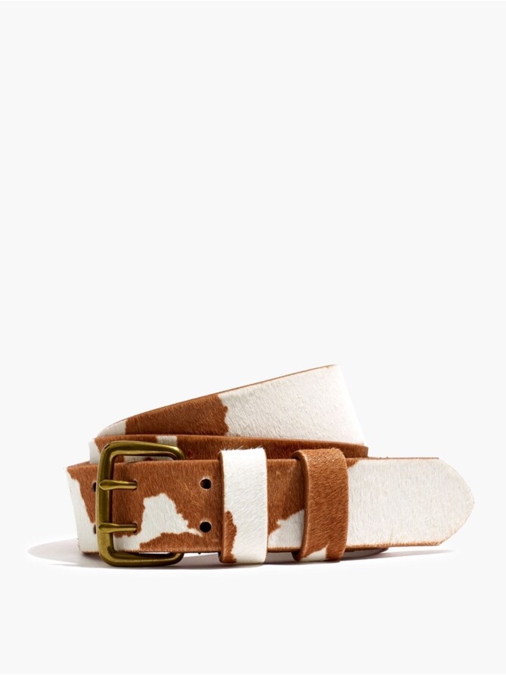 Madewell Calf Hair Cow Print Belt